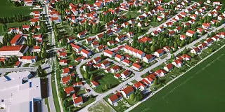 Häuser in einer Kommune im Grünen