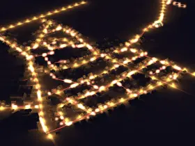 Darstellung eines Wärmenetzes von oben