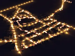 Darstellung eines Wärmenetzes von oben