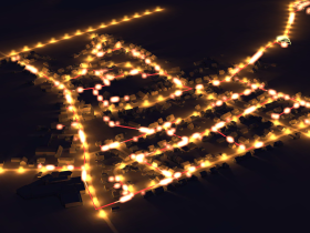 Darstellung eines Wärmenetzes von oben