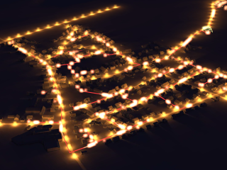 Darstellung eines Wärmenetzes von oben